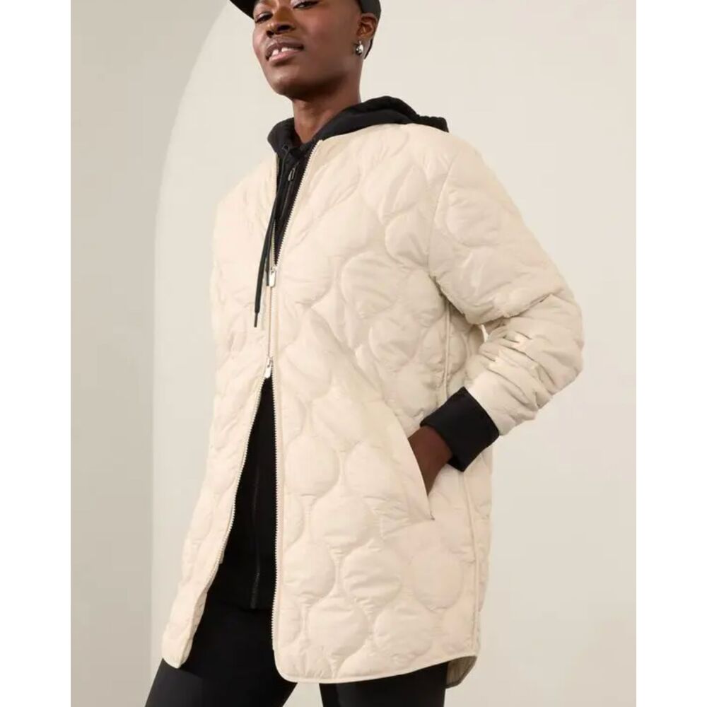 ATHLETA Alight Quilted Jacket Ivory NWOT Large